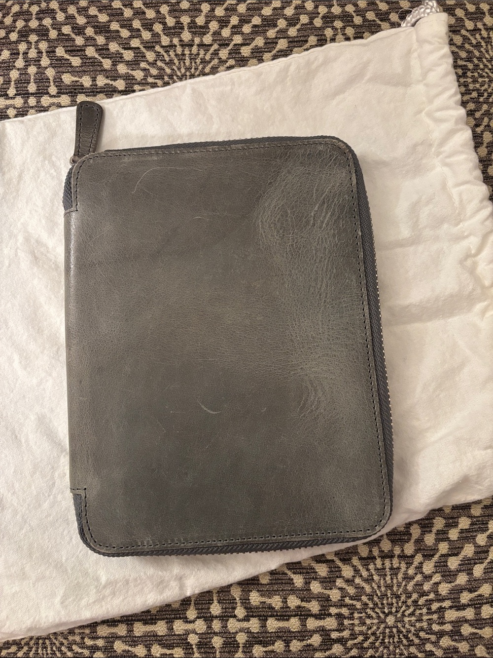 Galen B6 Leather Zipped B6 Planner Notebook Folio Cover Case Distressed